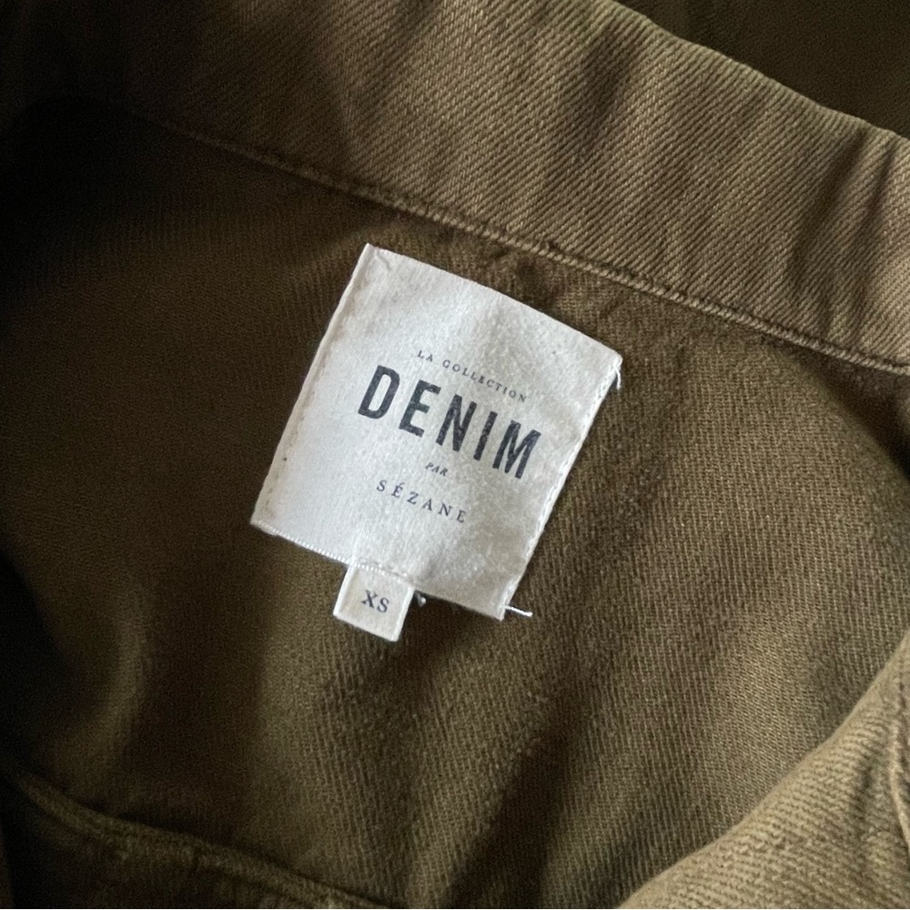 Sézane Tobacco Camel Olive Cotton Utility Jacket XS French Chore Shirt Parisian - Picture 6 of 10